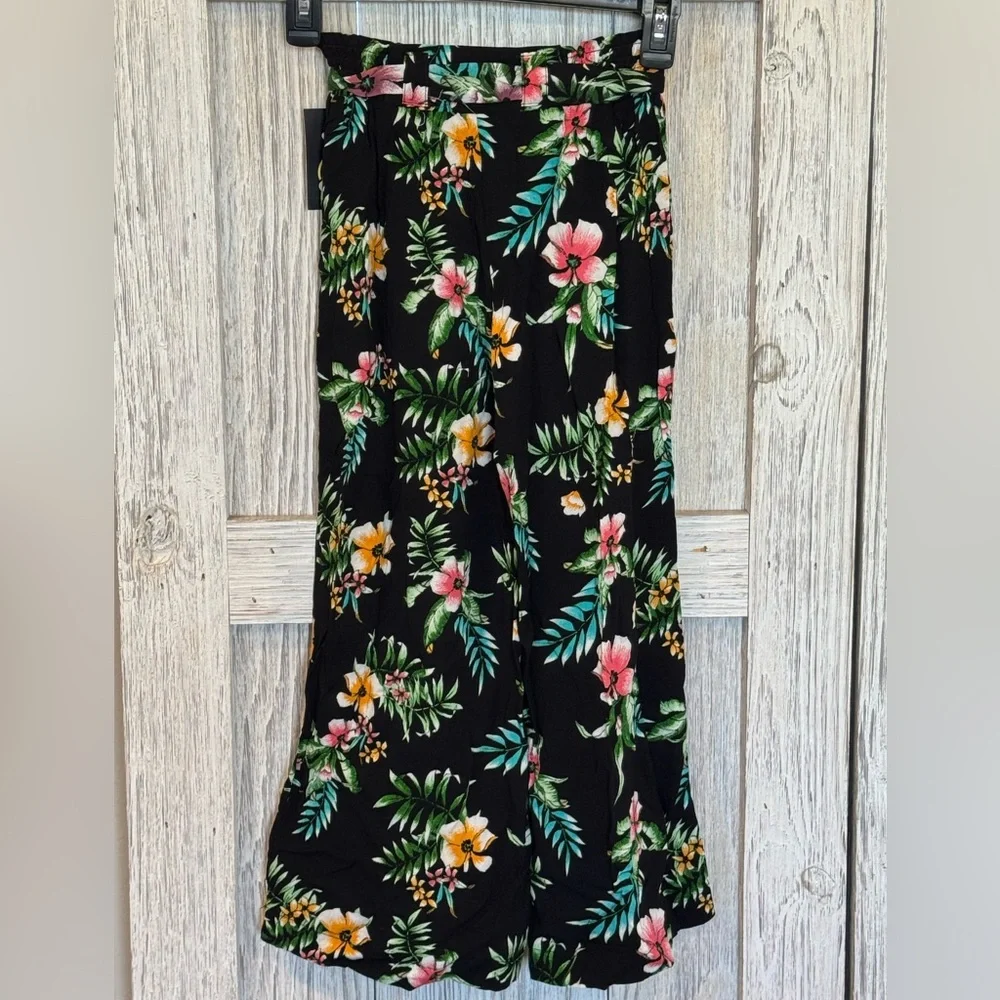 Art Class Vibrant Floral Wide-Leg Pants sz 6/6x NWT